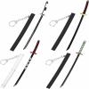 4ps Mini Toy Katana Keychain, Metal Model Sword with Pull Out Best Gift for Anime Lovers Samurai Sword Game Series Sword Party Supplies Gift Keychain for Anime Fans view 1