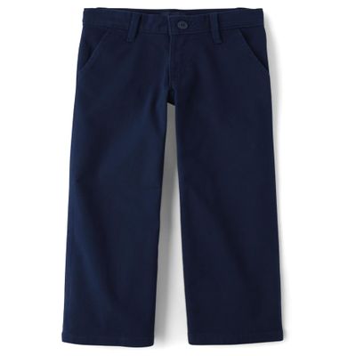 The Children's Place,Girls,Uniform Wide Leg Chino Pants,Tidal,14