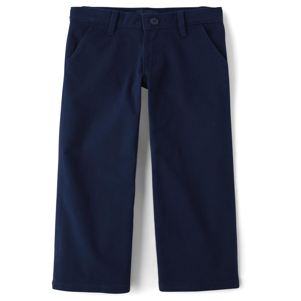The Children's Place,Girls,Uniform Wide Leg Chino Pants,Tidal,14