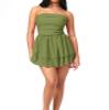 CIDER Women's Summer Cocktail Dress - Tube Ruched Ruffle Mini Dress: Green, XS view 4