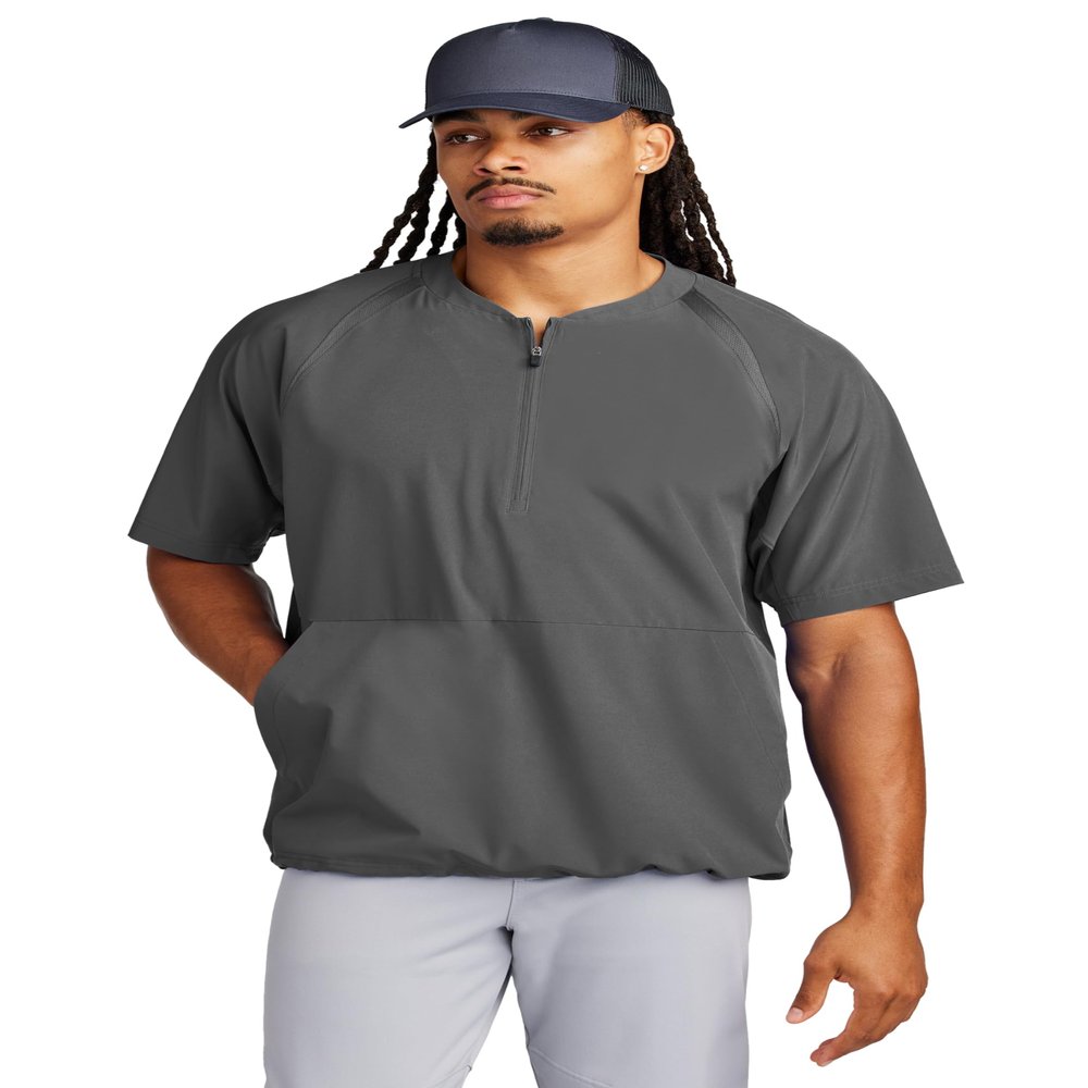 SPORT-TEK Unisex Repeat Half Zip Short Sleeve Jacket | Lightweight Half Zip Jacket for Men & Women Iron Grey