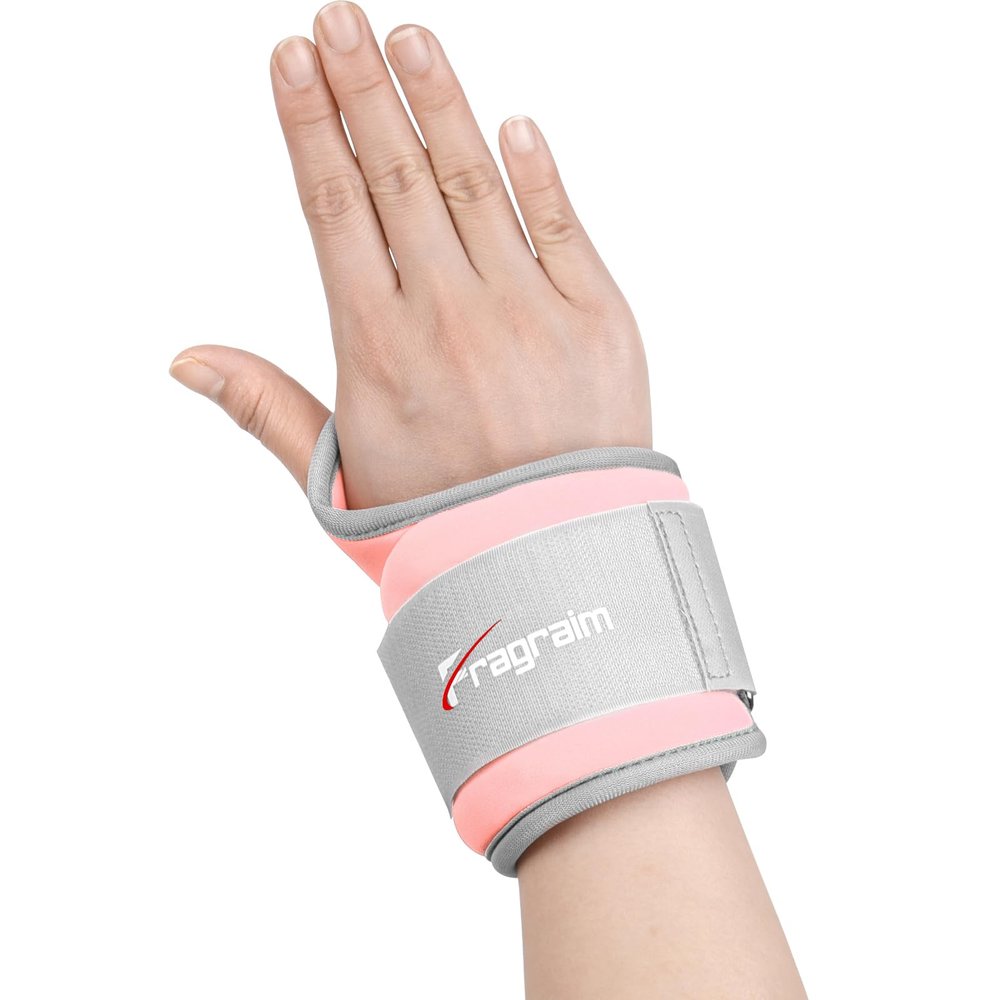 Fragraim Wrist Weights for Women Men with Thumb Loops Lock 2lb*2 Wrist and Ankle Weights Sets for Walking Running Strength Training Exercises- Pink