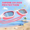 Zeligerstar Kids Swim Goggles,Swimming Goggles for Kids 6-14, Anti-Fog UV Protection Pool Glasses for Boys Girls (Coral/White+Clear Smoke) view 2