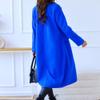Maiyifu-GJ Wool Blend Coat for Women Notched Collar Double Breasted Trench Coat Fall Winter Elegant Long Jacket Outerwear (Blue,Small) view 2