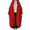 Maiyifu-GJ Women's Long Hoodie Jacket Casual Long Sleeve Hooded Sweatshirts Spring Fall Button Jacket Coat with Pockets (Red,X-Large) view 1