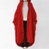 Maiyifu-GJ Women's Long Hoodie Jacket Casual Long Sleeve Hooded Sweatshirts Spring Fall Button Jacket Coat with Pockets (Red,X-Large) view 2