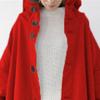 Maiyifu-GJ Women's Long Hoodie Jacket Casual Long Sleeve Hooded Sweatshirts Spring Fall Button Jacket Coat with Pockets (Red,X-Large) view 3