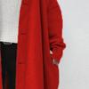 Maiyifu-GJ Women's Long Hoodie Jacket Casual Long Sleeve Hooded Sweatshirts Spring Fall Button Jacket Coat with Pockets (Red,X-Large) view 4