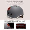 Exclusky Bike Helmet for Adults,Adjustable Cycling Helmet for Men & Women Safety Certified Bicycle Helmet for Commuting, Road Biking, Skating with USB Rechargeable Rear Light view 2