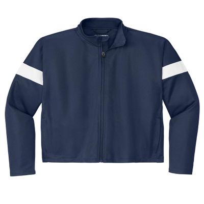 SPORT-TEK Youth Travel Full Zip Jacket, True Navy/White, X-Large