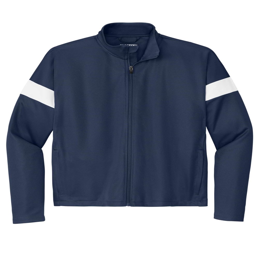 SPORT-TEK Youth Travel Full Zip Jacket, True Navy/White, X-Large