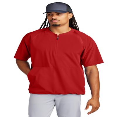 SPORT-TEK Unisex Repeat Half Zip Short Sleeve Jacket | Lightweight Half Zip Jacket for Men & Women Deep Red