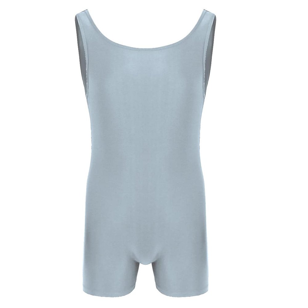 YOOJIA Mens One Piece Singlets Bodysuit Wrestling Sleeveless Tank Leotard Workout Sport Jumpsuit Unitard Silver-Gray 3X-Large