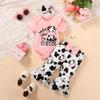 Slanavel Baby Girl First Birthday Outfit 1st Birthday Girl Clothes Holy Cow Im One Girl Outfit (Pink-Short,6-12 Months) view 2