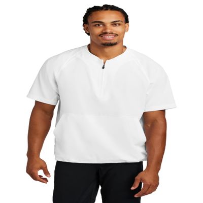 SPORT-TEK Unisex Repeat Half Zip Short Sleeve Jacket | Lightweight Half Zip Jacket for Men & Women White