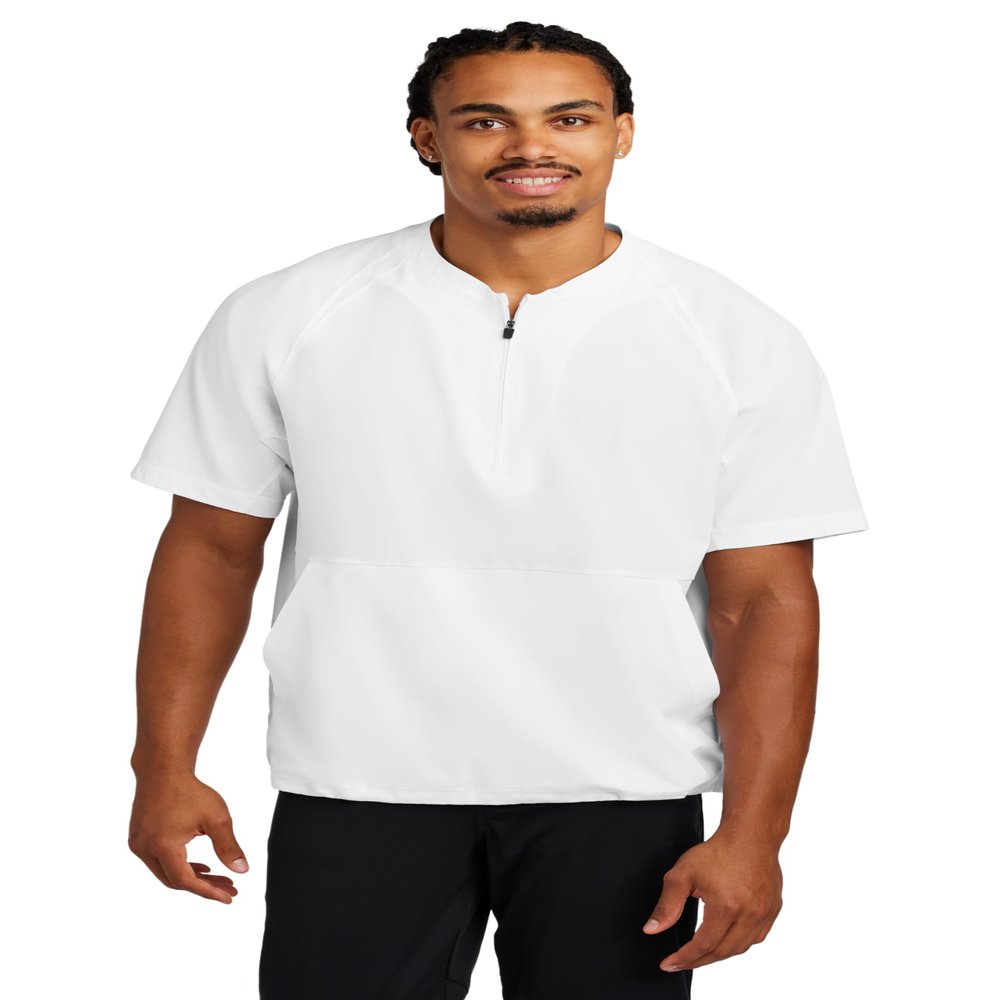 SPORT-TEK Unisex Repeat Half Zip Short Sleeve Jacket | Lightweight Half Zip Jacket for Men & Women White