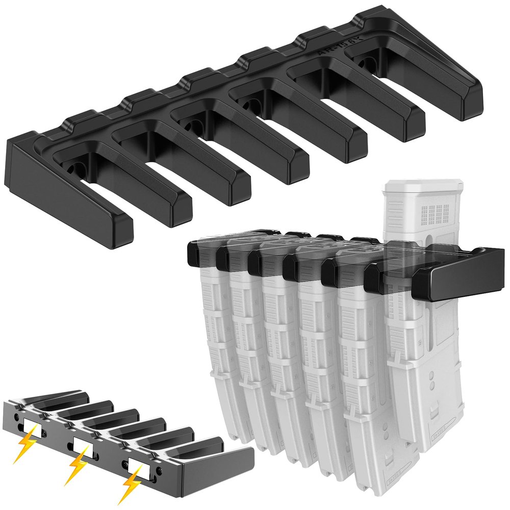 Aoanoko Magnetic PMAG Wall Mount,AR Magnetic Mag Holder,Home Magazine Storage Rack,AR Wall Mount Mag Holder for Gun Safe, Locker,Cabinet,AR Mag Storage and Accessories