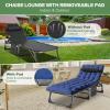 Barbella Folding Camping Cots Patio Lounge Chair with Mattress, 4 Position Adjustable Folding Sleeping Bed Patio Chaise Lounge Chairs for Sunbathing, Camping, Pool, Beach, Patio, Onesize view 2