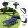 Barbella Folding Camping Cots Patio Lounge Chair with Mattress, 4 Position Adjustable Folding Sleeping Bed Patio Chaise Lounge Chairs for Sunbathing, Camping, Pool, Beach, Patio, Onesize view 4