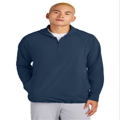 SPORT-TEK Unisex Repeat Half Zip Long Sleeve Hooded Jacket | Lightweight Half Zip Hoodie for Men & Women True Navy