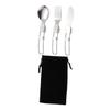 Kisangel 3sets Stainless Steel Camping Cutlery Storage Bag Convenient Outdoor Utensils for Hiking Picnics Barbecues and to Clean and Portable Tableware view 3