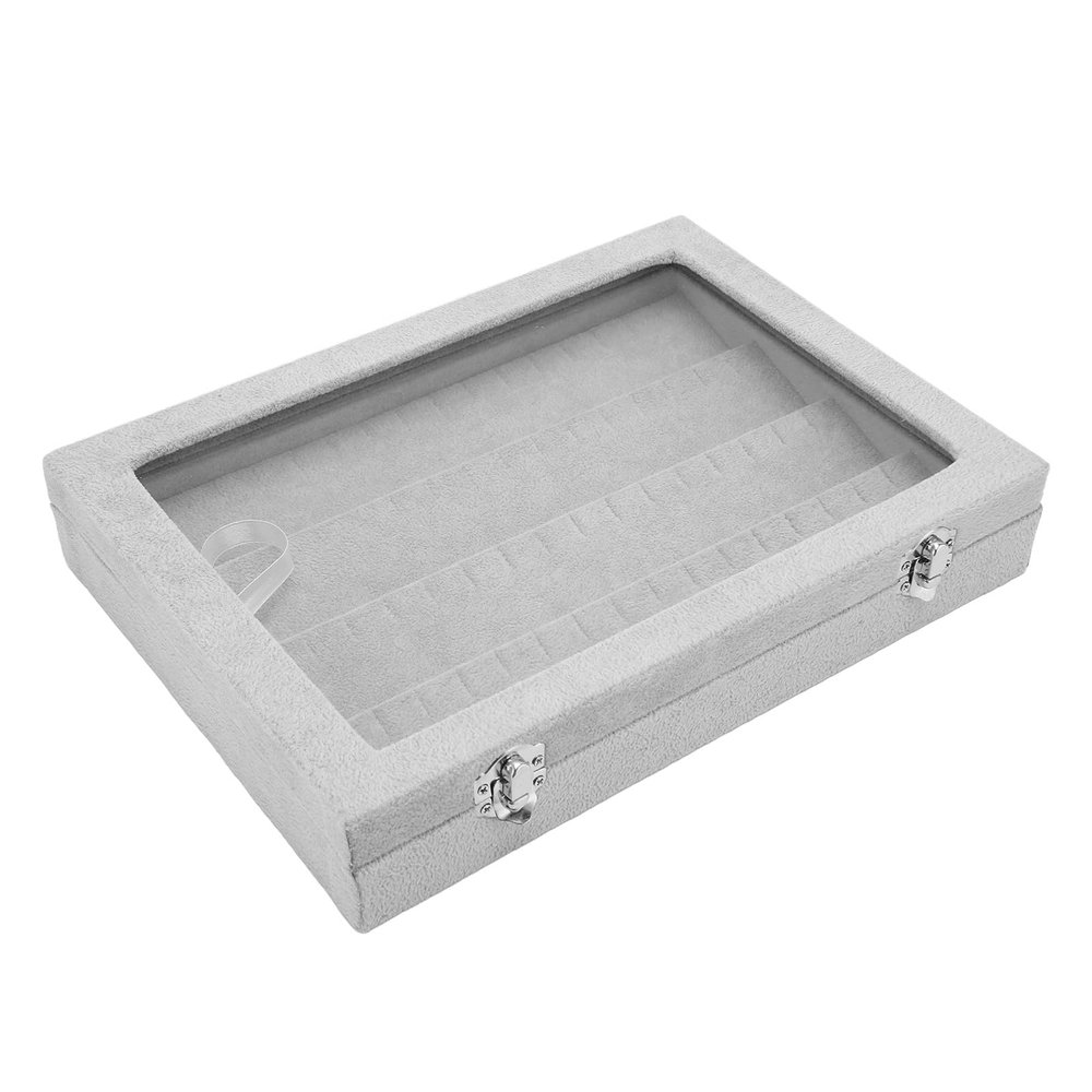 Xcello Pin Display Case, Transparent Glass Dustproof Pin Collection Display Box for Military Medal Badge Jewelry Pin Medium Grey(32cm-Grey)