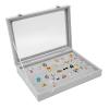 Xcello Pin Display Case, Transparent Glass Dustproof Pin Collection Display Box for Military Medal Badge Jewelry Pin Medium Grey(32cm-Grey) view 2