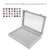 Xcello Pin Display Case, Transparent Glass Dustproof Pin Collection Display Box for Military Medal Badge Jewelry Pin Medium Grey(32cm-Grey) view 4