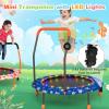 GYMAX Trampoline for Kids, 36 Toddler Mini Rebounder with Lights & Music, Removable Blue Tooth Speaker, Handle & Safety Pad, ASTM Approved Indoor Outdoor Small Kids Trampoline (Astronaut) view 3