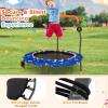 GYMAX Trampoline for Kids, 36 Toddler Mini Rebounder with Lights & Music, Removable Blue Tooth Speaker, Handle & Safety Pad, ASTM Approved Indoor Outdoor Small Kids Trampoline (Astronaut) view 4