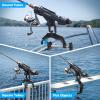 PLUSINNO 4 Pack Boat Fishing Rod Holder Double V Design Fit Round Square Tubes Innovative Clamp Fishing Gifts for Men view 3