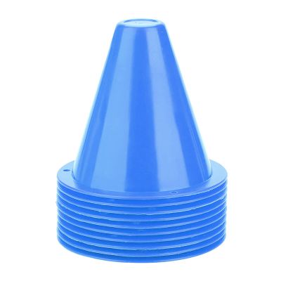 10pcs Soccer Training Cone, Mini Sports Cones Football Training Sports Equipment, Roller Skating Barriers Plastic Marker Holder Accessory for Kids and Adult Sports Speed Agility Training(Blue)