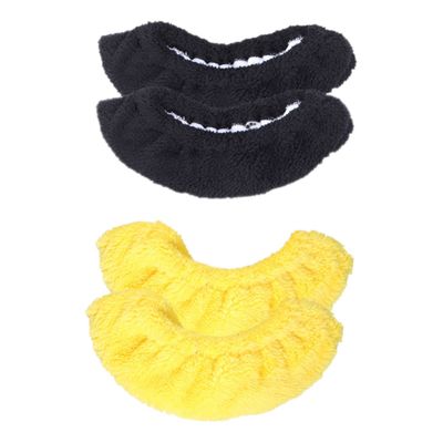 Happyyami 2pairs Elastic Skate Blades Covers for Boy Girl Plush Water Absorbent Protector Black Yellow Durable Flexible Guard for Figure Skates Hockey
