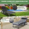 Barbella Folding Camping Cots Patio Lounge Chair with Mattress, 4-Position Adjustable, Blue-Velvet view 2