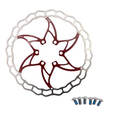 DJC ARO 09 Brake Disc Rotor Ultralight Only 64g MTB Bike Stainless Steel 140mm 160mm 180mm 203mm with 6 Bolts Black Red 1PC ASHIMA (Red, 180mm)