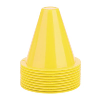 10pcs Soccer Training Cone, Mini Sports Cones Football Training Sports Equipment, Roller Skating Barriers Plastic Marker Holder Accessory for Kids and Adult Sports Speed Agility Training(Yellow)