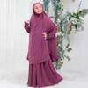 Abaya Muslim Dress Girls Muslim Jilbabs Muslin Thoub Isdal Jilbab For Muslim Girl One Piece Ramadan Abayas For Kid Dubai Eid Dresses Jilbab For Muslim Girls One Pieces with Skirts Purple 3-4 Years view 2