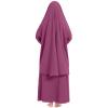 Abaya Muslim Dress Girls Muslim Jilbabs Muslin Thoub Isdal Jilbab For Muslim Girl One Piece Ramadan Abayas For Kid Dubai Eid Dresses Jilbab For Muslim Girls One Pieces with Skirts Purple 3-4 Years view 3