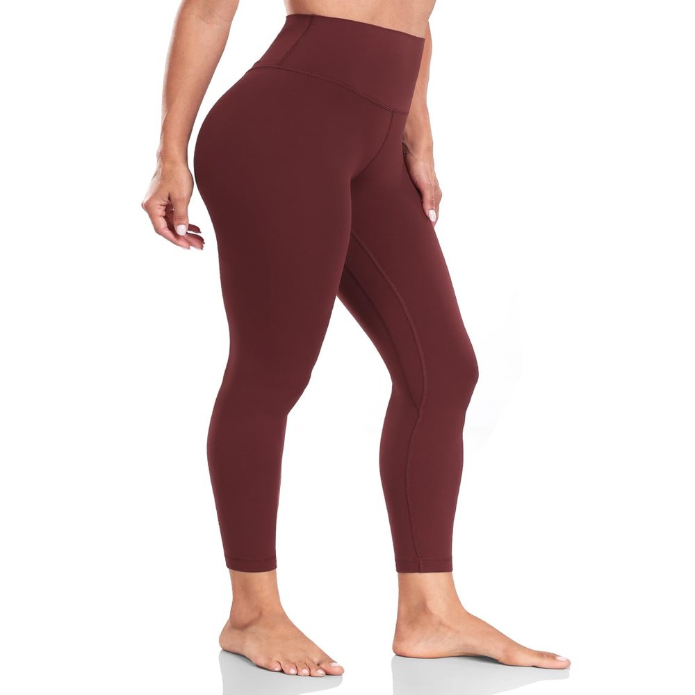 HeyNuts Yoga Pro 7/8 Leggings, High Waisted Soft Pants Buttery Workout Leggings Athletic Compression Yoga Pants 25'' Garnet Red XL(14)