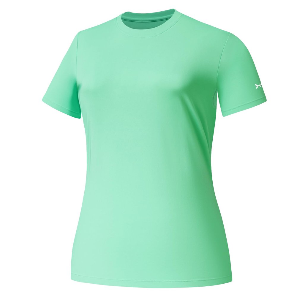 BASSDASH Womens UPF 50+ Crew Neck Short Sleeve T-Shirt Cooling Performance Sun Protection Tee for Fishing Hiking Casual Mint