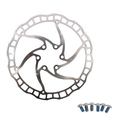 DJC ARO 08 Brake Disc Rotor Ultralight 85g Mountain Bike MTB Stainless Steel 140mm 160mm 180mm 203mm 6-bolts Original ASHIMA (Silver, 140mm)