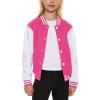 Kids Baseball Jacket School Varsity Uniform Casual Sweatshirt Girls Sweater Jacket Baseball Solid Color view 1