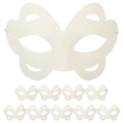 Vaguelly Diy Blank Masks for Adults and Kids Unpainted Half Face Masquerade Masks for Cosplay Party Halloween Craft Decoration 8.66X5.51 Inches 10 Pieces