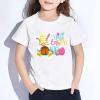 Clothes Set for Kids Toddler Baby Girl's Rabbit Tee Outfits Cute Bunny Tshirt Easter Clothes Vest Shirt Tops White view 3