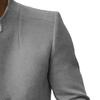 JEsilunmaMY Mens Solid Color Slim Trench Coat 3 Button Stand Collar Wool Blend Pea Coats Winter Warm Business Suit Overcoat (Light Grey,Large) view 3