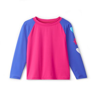 Hatley Girls' Swim Long Sleeve Rashguard Top, Fuschia Purple, 7 Years