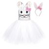 Clothes Set for Kids Party Toddler Summer Girls Clothing Easter Cute Girls Dress Party Clothes with Hair Clasp White view 1