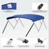 KEMIMOTO Bimini Top for Boat, Bimini Tops Cover 600D Marine Grade Canvas Boat Canopy with 6ft Length 54 in - 96 in Width 46 in Height, Includes Mounting Hardware, Straps Rear Support Poles view 3