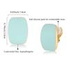 Absbolo Gold Plated Cute Square Clip On Earrings, Hypoallergenic Non Pierced Clips Invisible Women's Clip On Earrings (Green) view 2