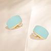 Absbolo Gold Plated Cute Square Clip On Earrings, Hypoallergenic Non Pierced Clips Invisible Women's Clip On Earrings (Green) view 3